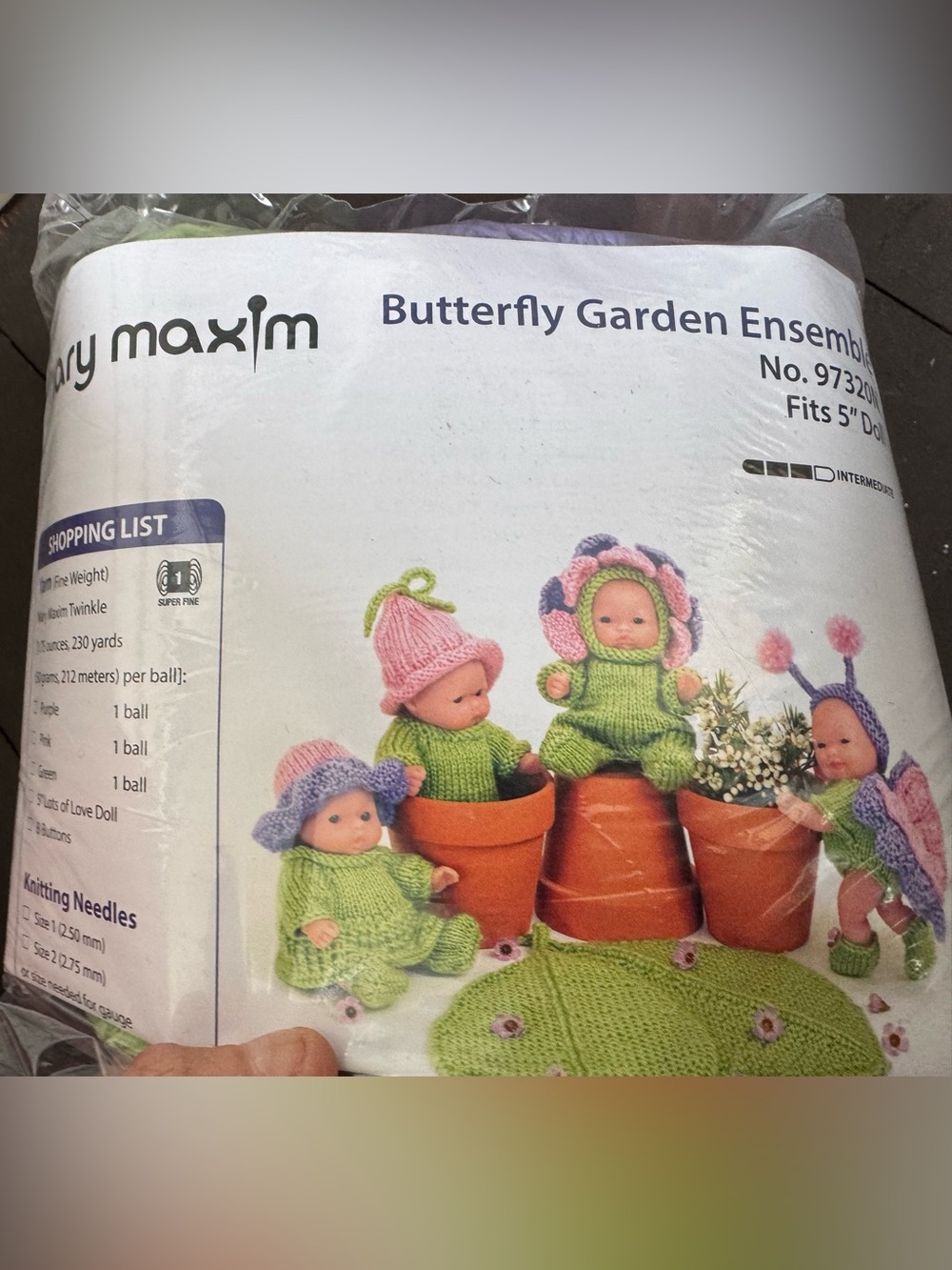 Mary Maxim Butterfly Garden Ensemble Doll Knitting Kit – No. 97320